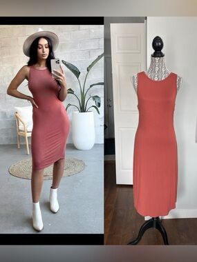 NWT Large Gentle Fawn Stretchy Midi Dress in Paprika. Softest Dress Ever!